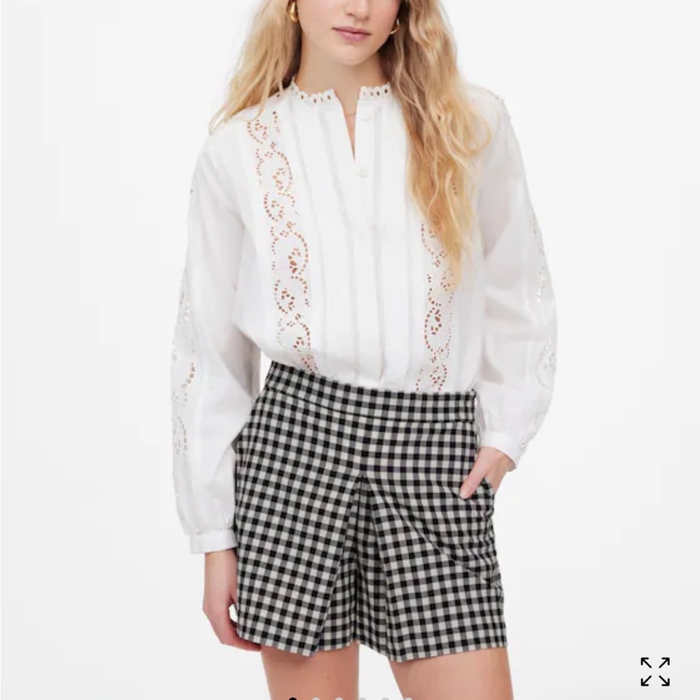 Madewell Black and White Gingham Skort